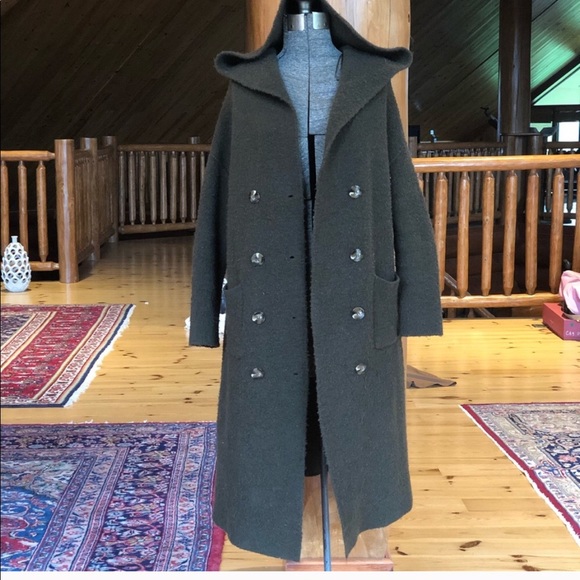 Zara Jackets & Blazers - Zara Dark Green Hooded Coat